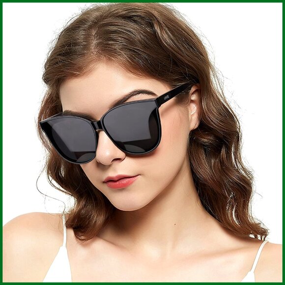 Polarized Sunglasses UV400 Protection Oversized Cat Eye Frame Retro
